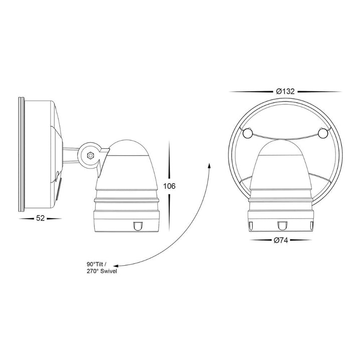 Havit FOCUS - 15W LED Single Head Tri-Colour Exterior PC Spotlight With Sensor IP65-Havit Lighting-Ozlighting.com.au