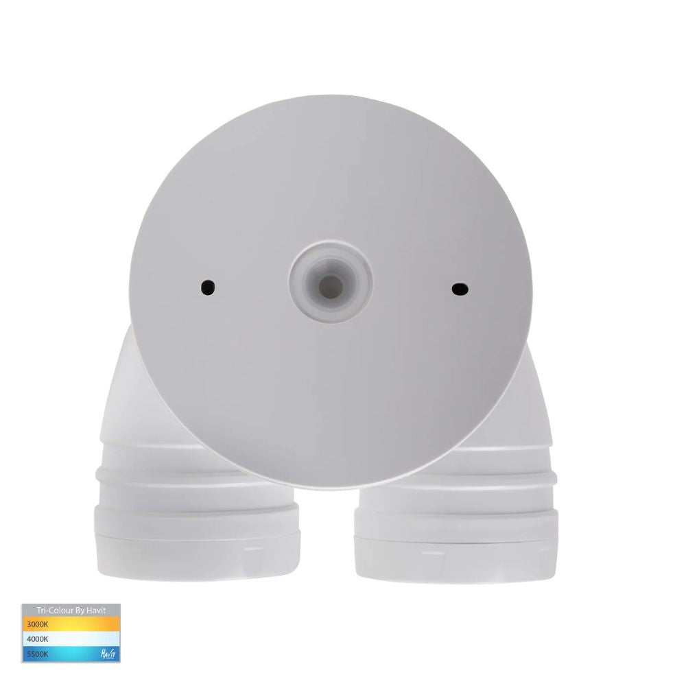 Havit FOCUS - 2x15W LED Twin Head Tri-Colour Exterior PC Spotlight IP65-Havit Lighting-Ozlighting.com.au
