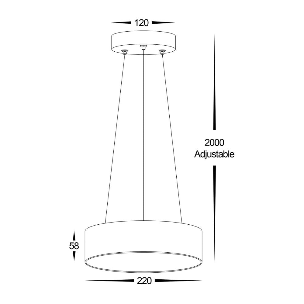 Havit NELLA LED Pendant - 20W/30W, Tri-Colour, Dimmable, Round, 220mm, 320mm-Havit Lighting-Ozlighting.com.au