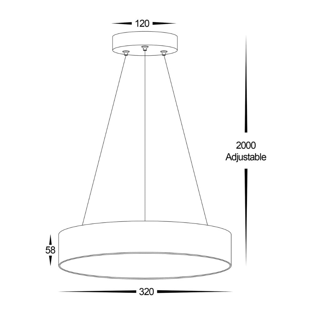 Havit NELLA LED Pendant - 20W/30W, Tri-Colour, Dimmable, Round, 220mm, 320mm-Havit Lighting-Ozlighting.com.au