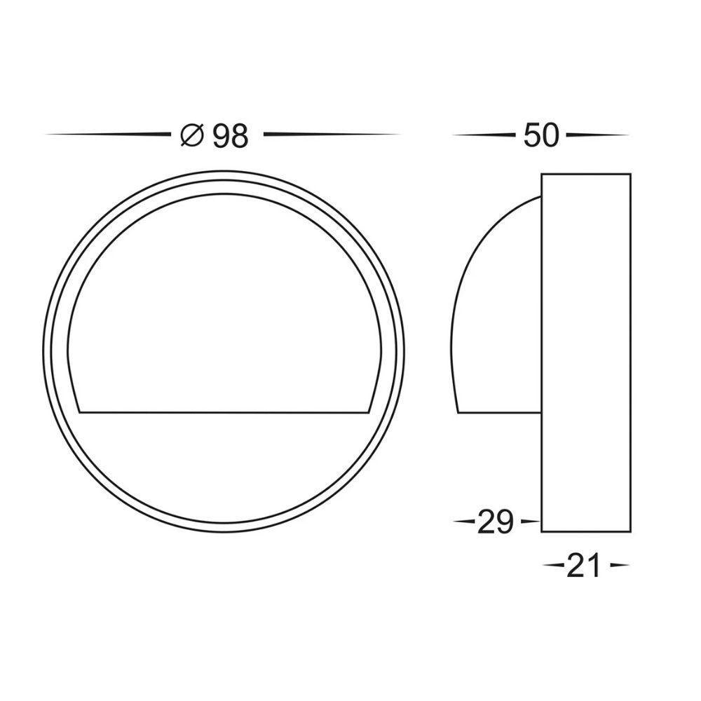 Havit PINTA - 2.3W LED Tri-Colour Exterior Eyelid Surface Mount Steplight IP65-Havit Lighting-Ozlighting.com.au