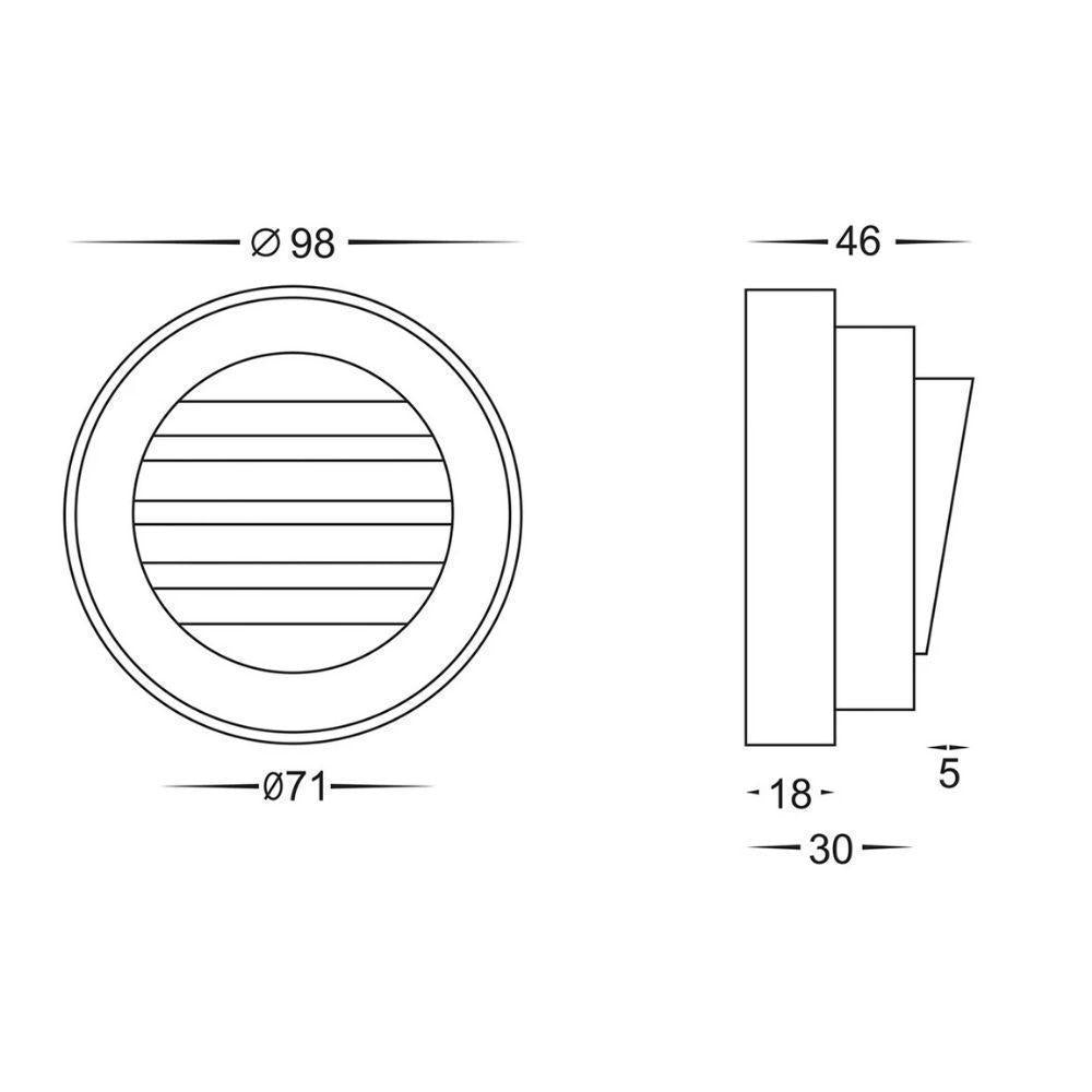 Havit PINTA LED Step Light - 2.3W, 12V DC, Tri-Colour, IP65, Grille, Surface Mount - DRIVER REQUIRED-Havit Lighting-Ozlighting.com.au