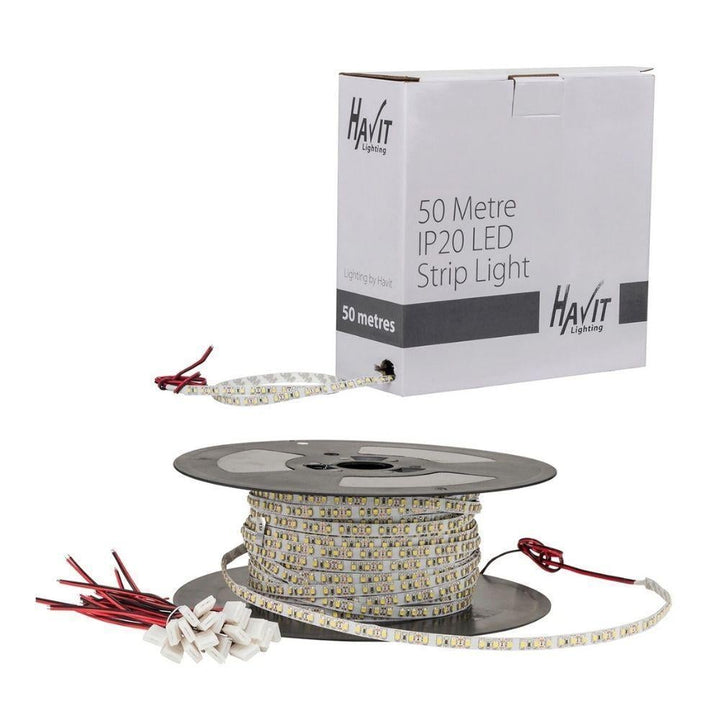 Havit STRIP-9.6-50M - 9.6W 12V 8mm 50M Roll 120 LED Strip Light IP20 - 12V DRIVER REQUIRED-Havit Lighting-Ozlighting.com.au
