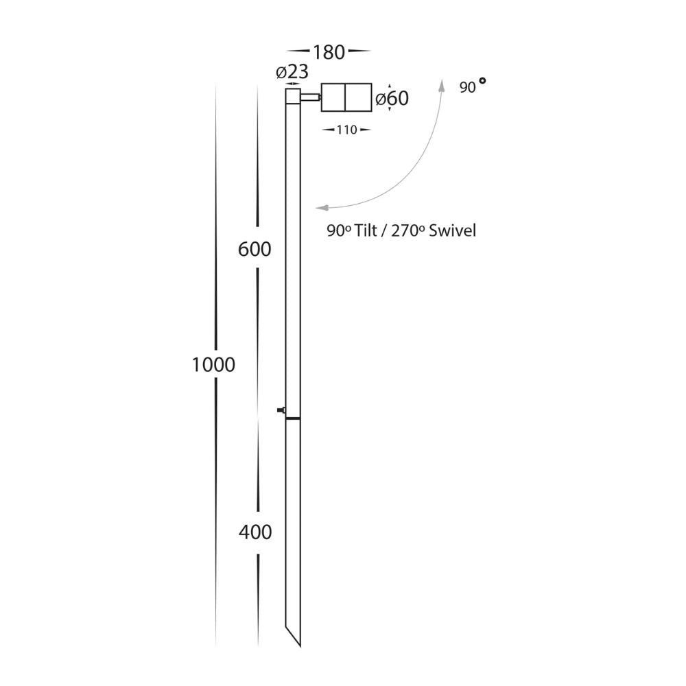 Havit TIVAH - 5W LED Solid Brass Single Adjustable Spike Spotlight - DRIVER REQUIRED-Havit Lighting-Ozlighting.com.au