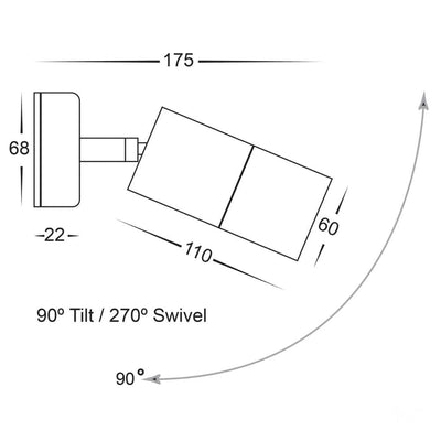 Havit TIVAH - 7W Single Adjustable Wall Light IP65 - GU10-Havit Lighting-Ozlighting.com.au