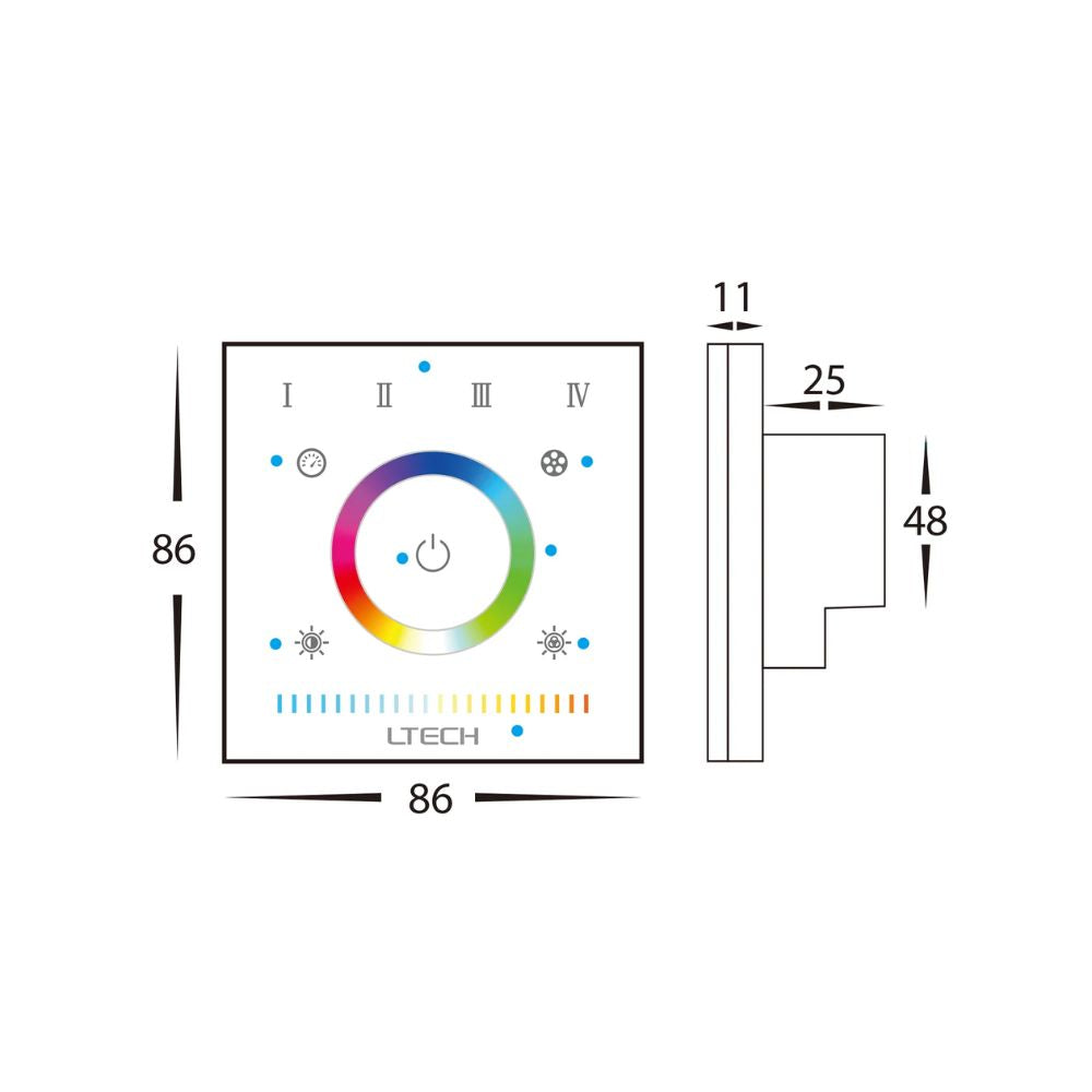 Havit WALL CONTROL Controller - RGBCW LED Strip Touch Panel Wall - DRIVER REQUIRED-Havit Lighting-Ozlighting.com.au