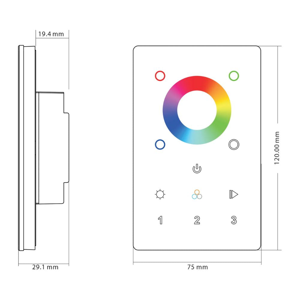 Havit WALL CONTROL Controller - RGBW Touch Panel Wall-Havit Lighting-Ozlighting.com.au
