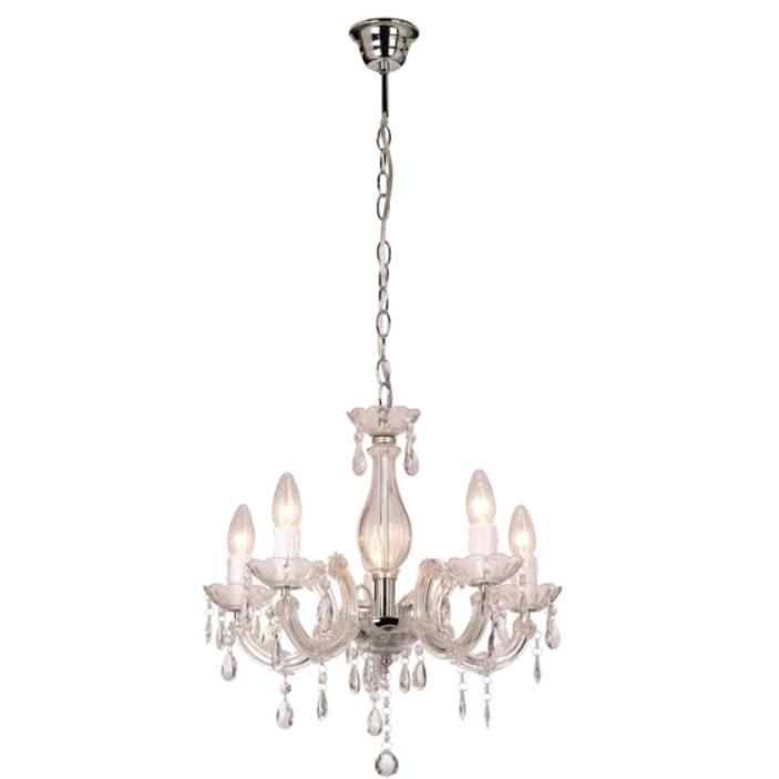 Lexi LA SPEZIA Chandelier - 5 Light Acrylic Faux Crystal-Lexi Lighting-Ozlighting.com.au