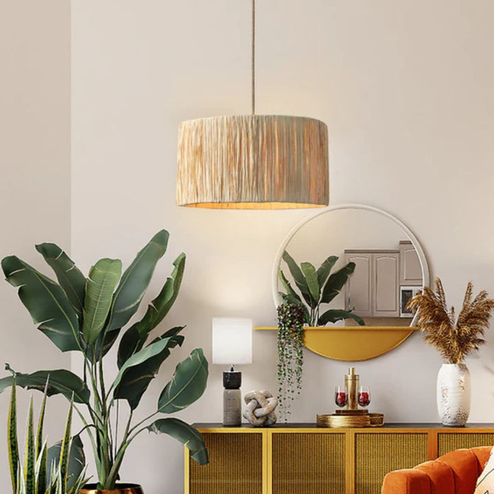 Lexi MANON - 1 Light Natural Raffia Pendant Light-Lexi Lighting-Ozlighting.com.au
