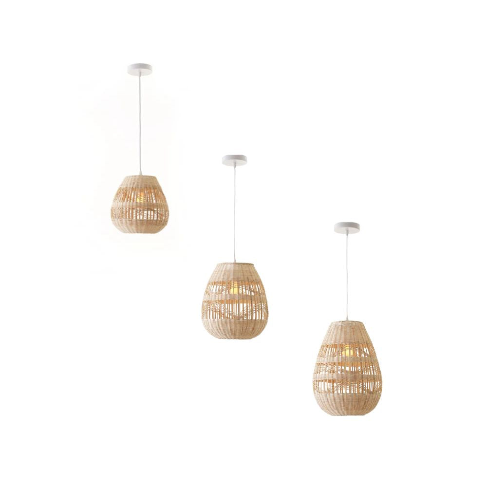 Lexi SHIRI Pendant - 1 Light Rattan-Lexi Lighting-Ozlighting.com.au