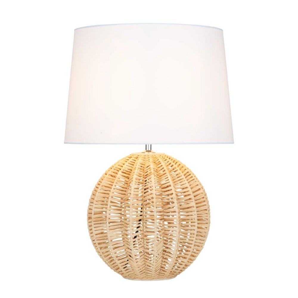Mercator BALMAIN Table Lamp - Natural Raffia and White-Mercator-Ozlighting.com.au