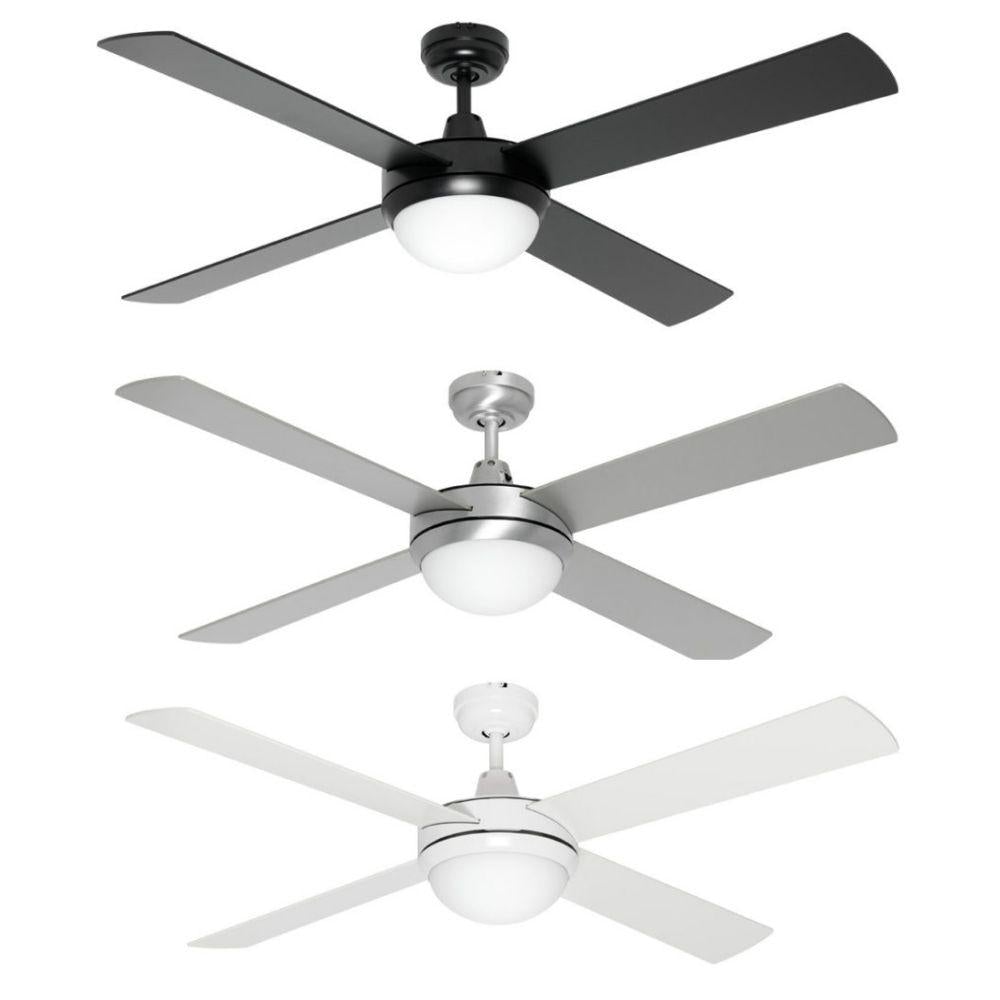 Mercator CAPRICE Ceiling Fan - 4 Blade 1300mm 52", Light-Mercator-Ozlighting.com.au