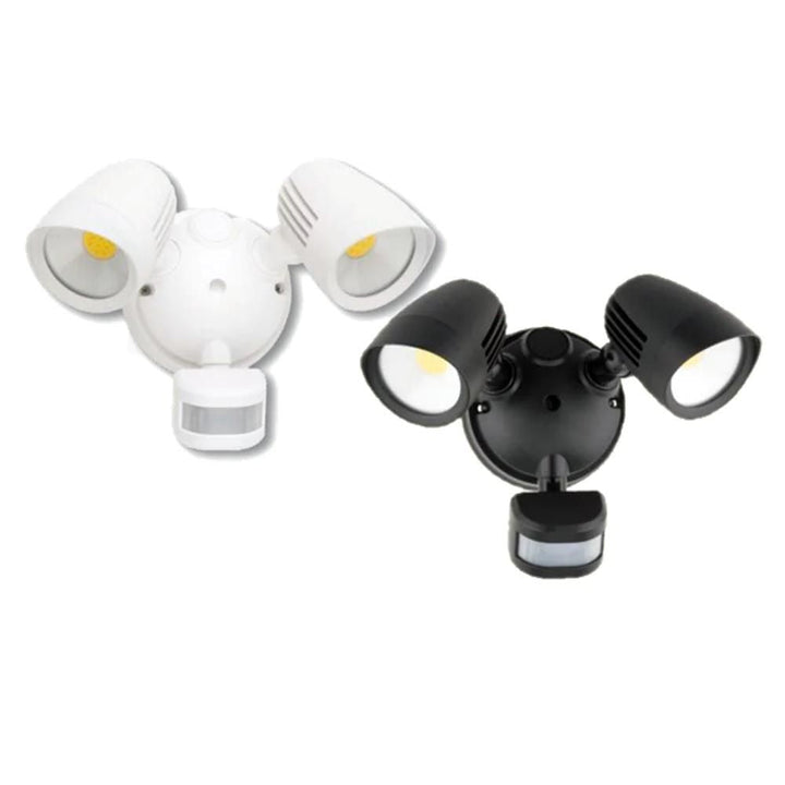 Mercator CICERO - 20W LED Twin Head Colour Switchable Exterior Spotlight Security Light With Sensor IP54-Mercator-Ozlighting.com.au
