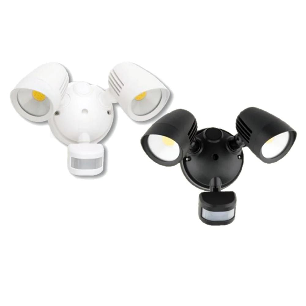 Mercator CICERO Twin Head LED Outdoor Spotlight - 20W Colour Switchable, Security Light with Sensor IP54-Mercator-Ozlighting.com.au