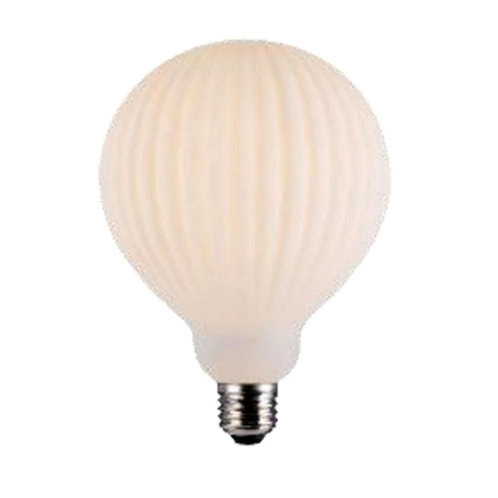 Mercator GLOBE-OPAL - 4W LED G125 Spherical Shape Decorative Ribbed Opal Glass Globe 3000K - B22/E27-Mercator-Ozlighting.com.au