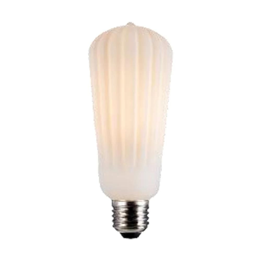 Mercator GLOBE-OPAL - 4W LED Pear ST60 Shape Decorative Ribbed Opal Glass Globe 3000K - B22/E27-Mercator-Ozlighting.com.au