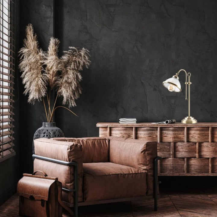 Mercator MARINA - Metal And Ribbed Glass Table Lamp IP20-Mercator-Ozlighting.com.au