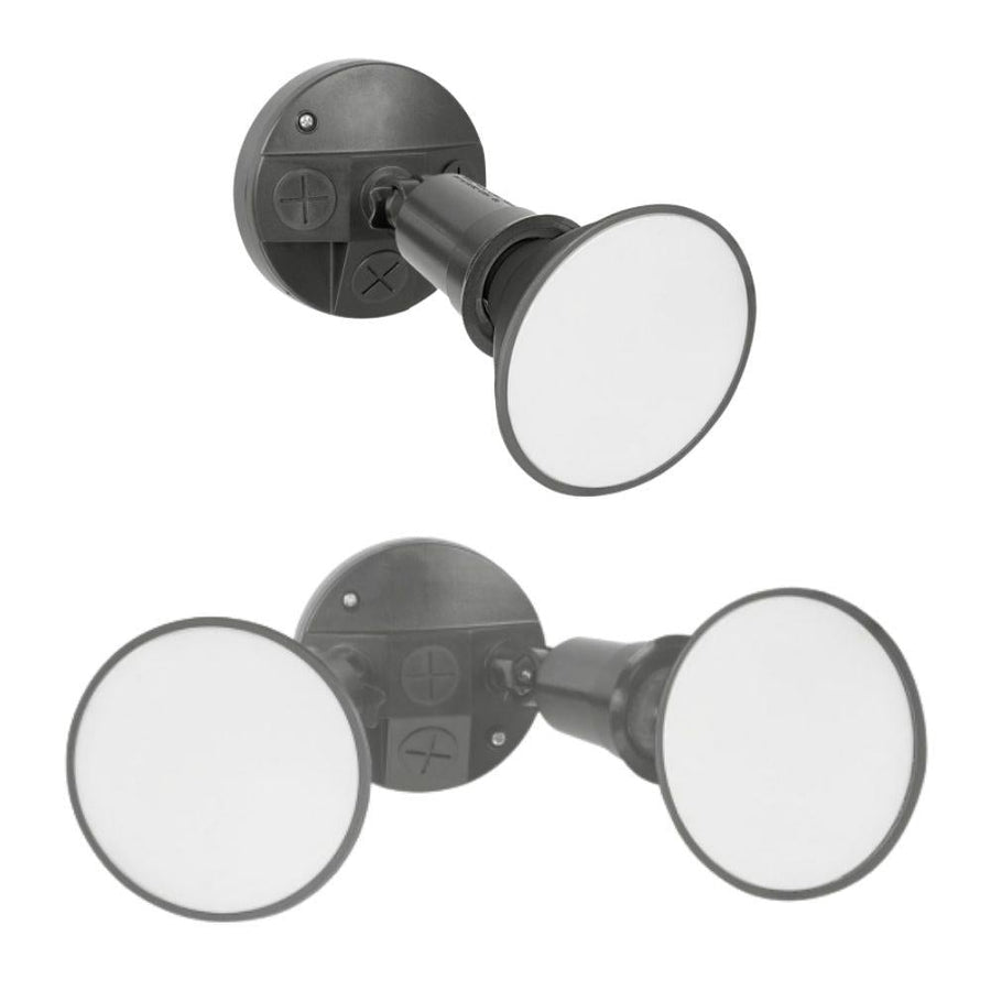 Mercator SANDERS - 12W/24W LED PAR38 Single Head/Twin Head Exterior Security PC Spot Light IP44 - 5700K-Mercator-Ozlighting.com.au