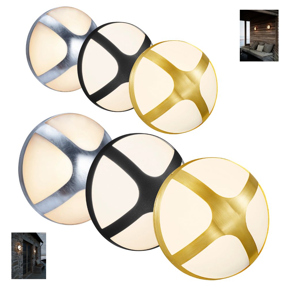 Nordlux CROSS - Modern Exterior 200mm/250mm Round Cross Wall Light IP54-Nordlux-Ozlighting.com.au