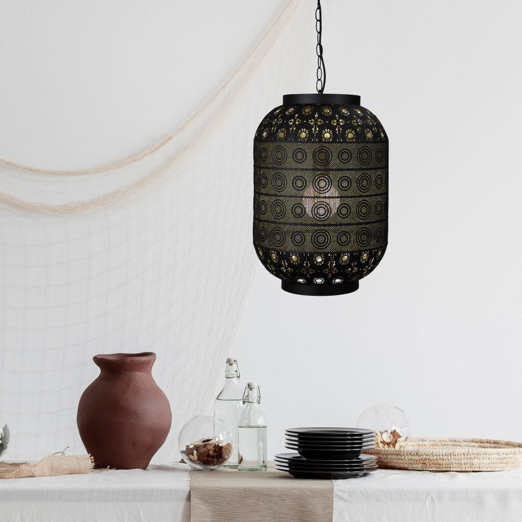 Oriel ALHAMBRA Pendant - 1 Light Laser Cut Golden Inner-Oriel Lighting-Ozlighting.com.au