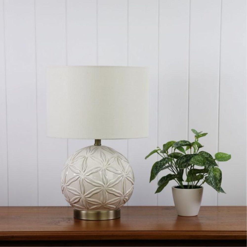 Oriel ARIEL Table Lamp - Ceramic, with Shade-Oriel Lighting-Ozlighting.com.au