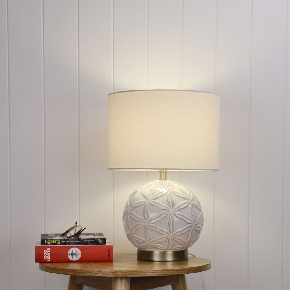 Oriel ARIEL Table Lamp - Ceramic, with Shade-Oriel Lighting-Ozlighting.com.au