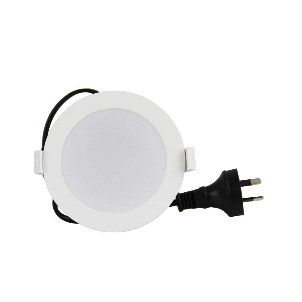 Oriel AURORA - 10W LED Tri-Colour Dimmable Flat Face PC Downlight IP44-Oriel Lighting-Ozlighting.com.au