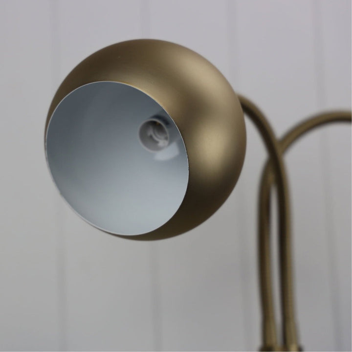Oriel BOBO-FL - Twin Flexible Neck Floor Lamp - Satin Brass-Oriel Lighting-Ozlighting.com.au