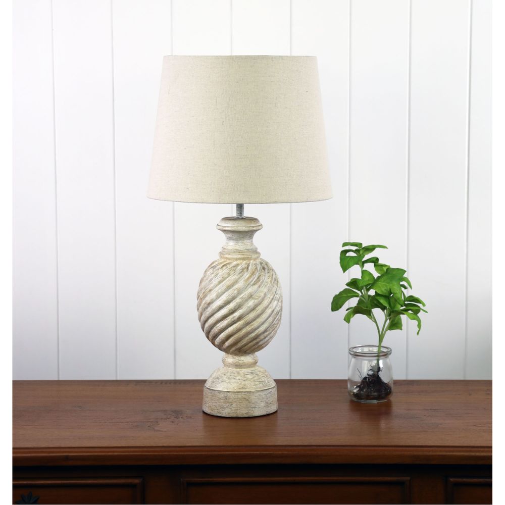 Oriel CARLISLE Table Lamp - White Resin-Oriel Lighting-Ozlighting.com.au