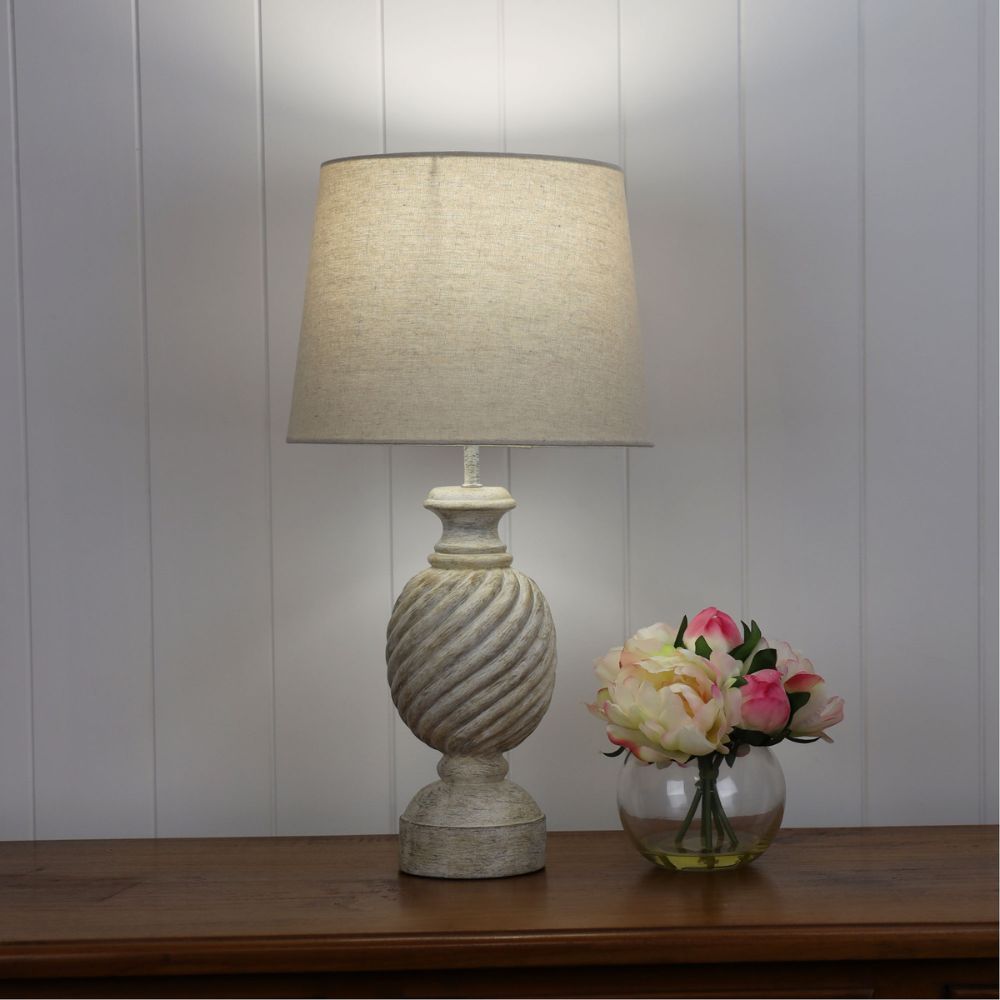 Oriel CARLISLE Table Lamp - White Resin-Oriel Lighting-Ozlighting.com.au