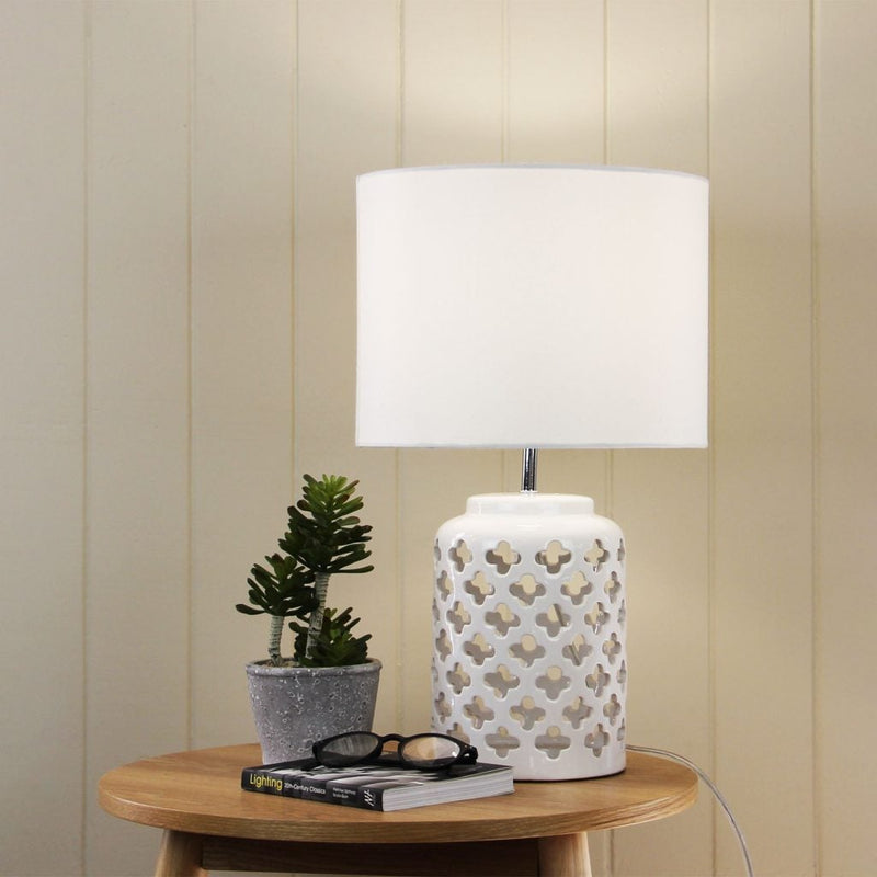 Oriel CASBAH - Moorish Cut Ceramic Table Lamp-Oriel Lighting-Ozlighting.com.au