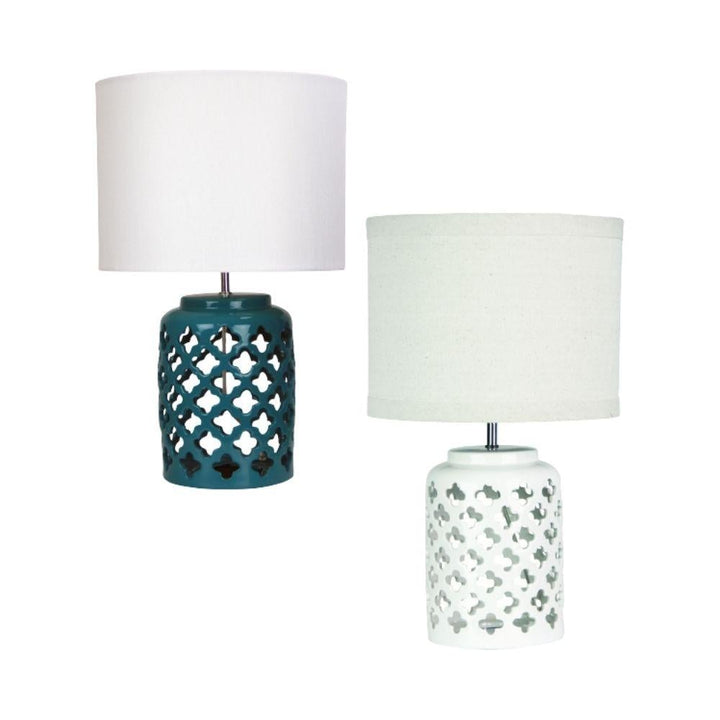 Oriel CASBAH - Moorish Cut Ceramic Table Lamp-Oriel Lighting-Ozlighting.com.au