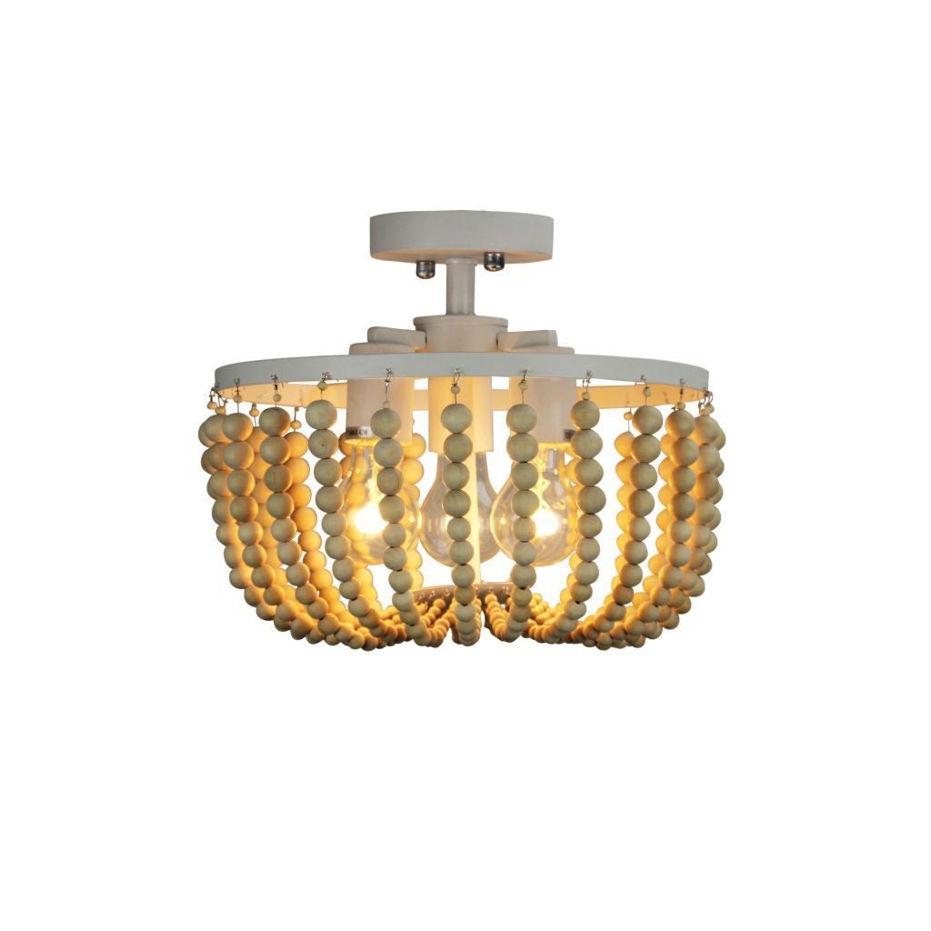 Oriel CASCARA Ceiling Light - 3 Light Wooden Beaded-Oriel Lighting-Ozlighting.com.au