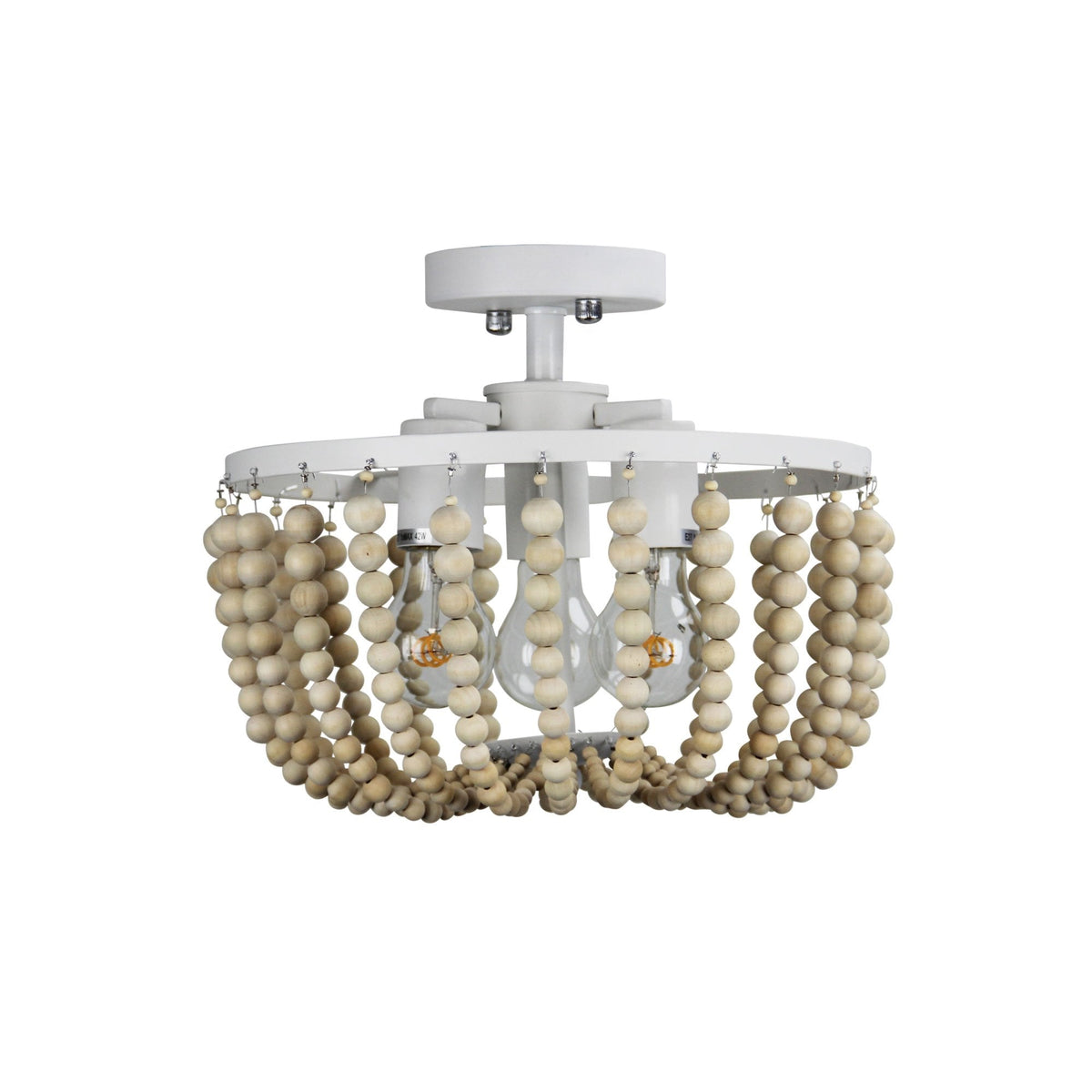 Oriel CASCARA Ceiling Light - 3 Light Wooden Beaded-Oriel Lighting-Ozlighting.com.au