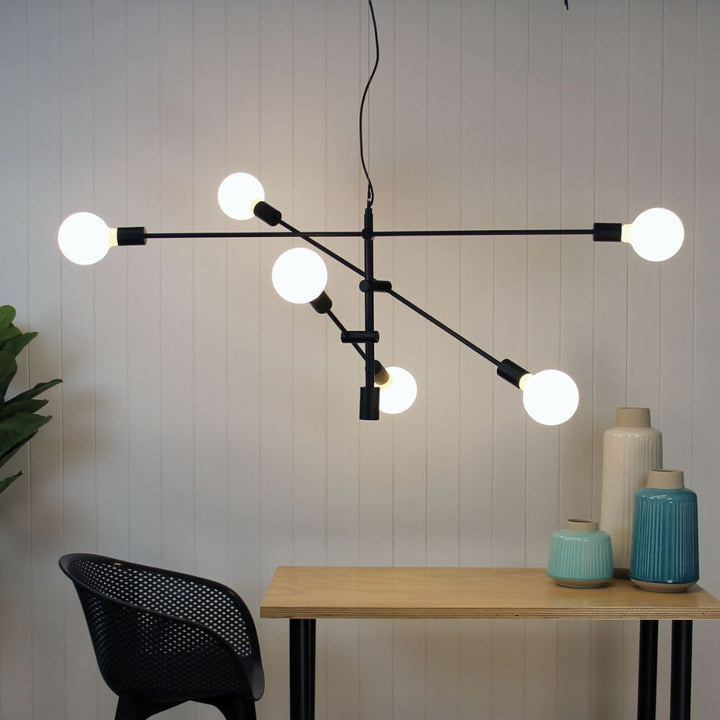 Oriel CHELSEA - 1200mm 6 Light Contemporary Satellite Metal Pendant-Oriel Lighting-Ozlighting.com.au