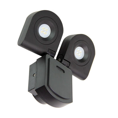 Oriel CURO - 20W LED Exterior Twin Head Adjustable Spot Light IP54 Black - 4000K-Oriel Lighting-Ozlighting.com.au