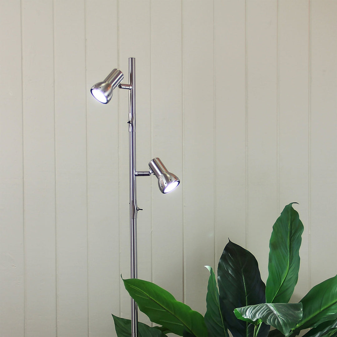 Oriel DAXAM - 2x7W LED Twin Adjustable Floor Lamp 5000K-Oriel Lighting-Ozlighting.com.au
