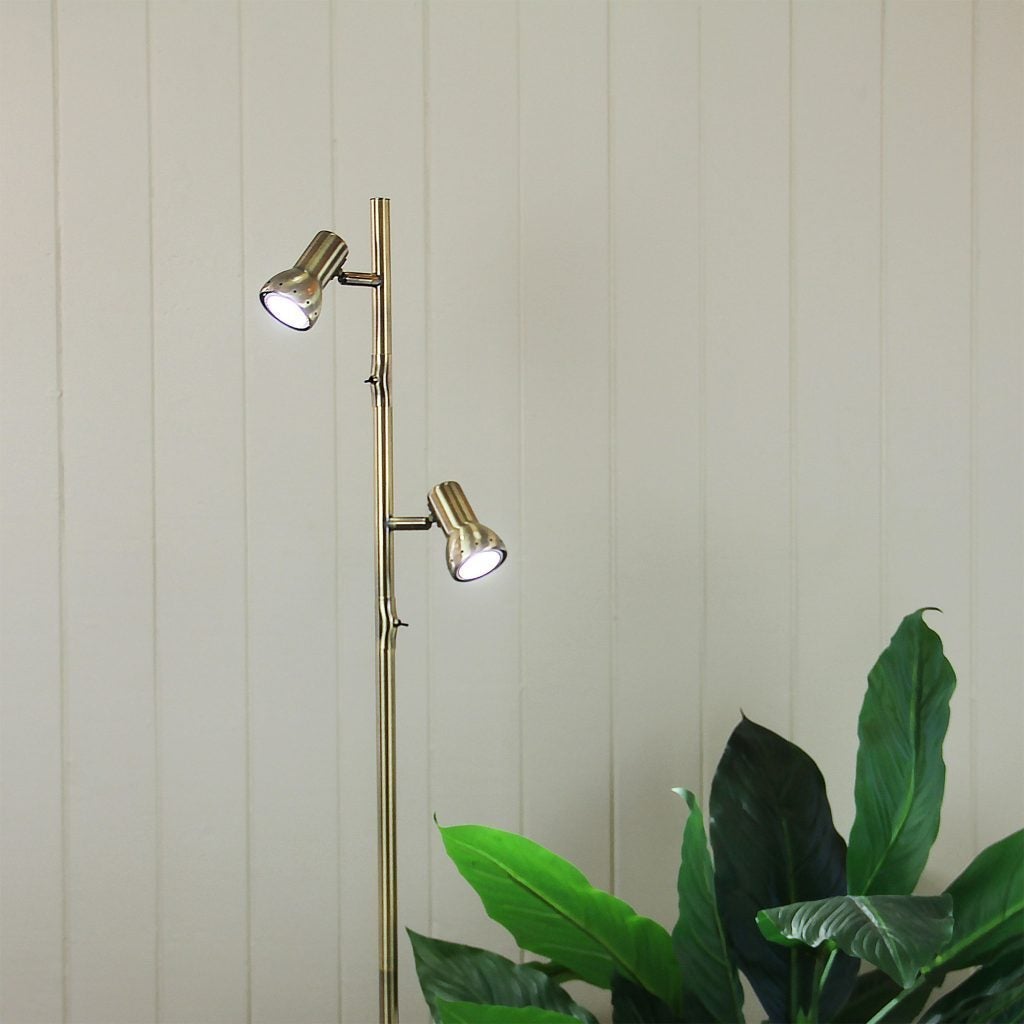Oriel DAXAM LED Floor Lamp - 2x7W Twin Adjustable, 5000K-Oriel Lighting-Ozlighting.com.au