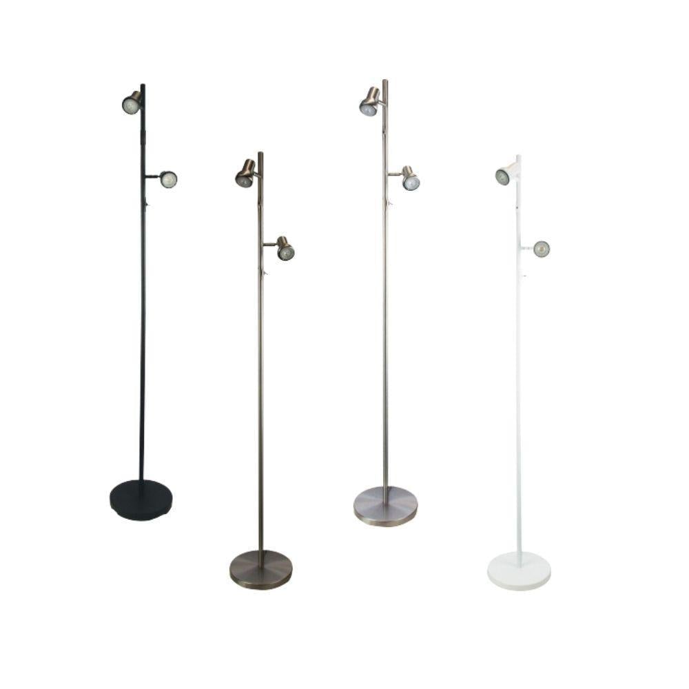 Oriel DAXAM LED Floor Lamp - 2x7W Twin Adjustable, 5000K-Oriel Lighting-Ozlighting.com.au