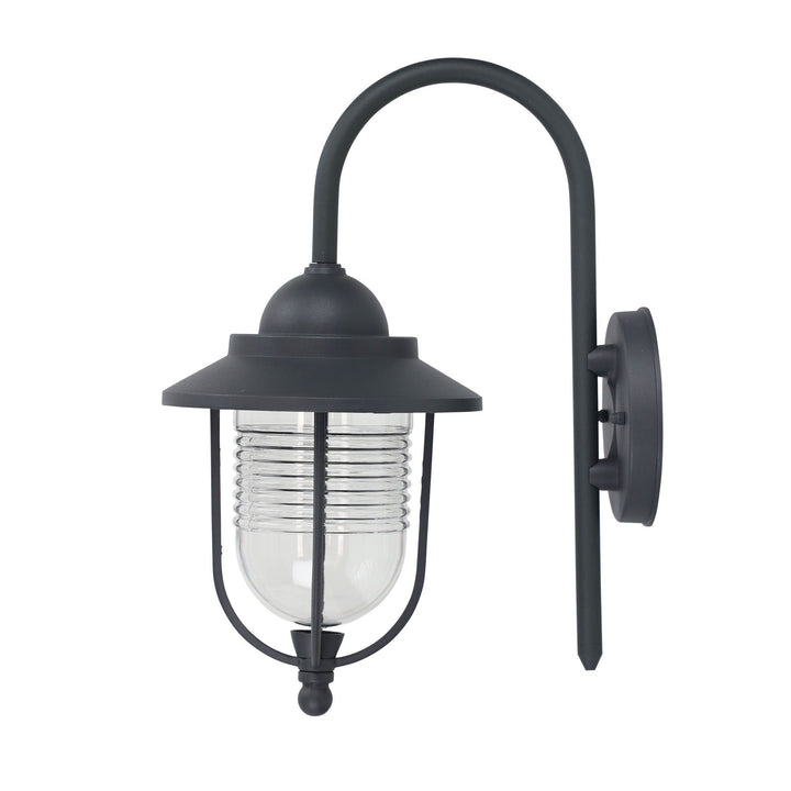 Oriel DOMO - 1 Light Curved Arm Downward Contemporary Coach Light IP44-Oriel Lighting-Ozlighting.com.au