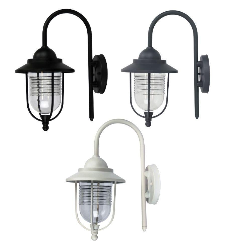 Oriel DOMO - 1 Light Curved Arm Downward Contemporary Coach Light IP44-Oriel Lighting-Ozlighting.com.au