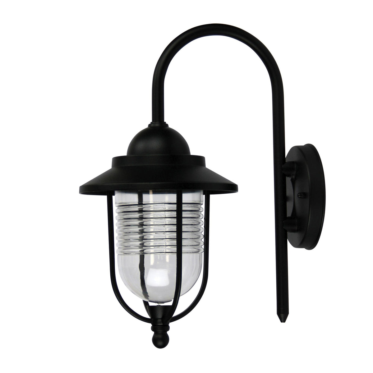 Oriel DOMO Coach Light - 1 Light Curved Arm Downward Contemporary, IP44-Oriel Lighting-Ozlighting.com.au