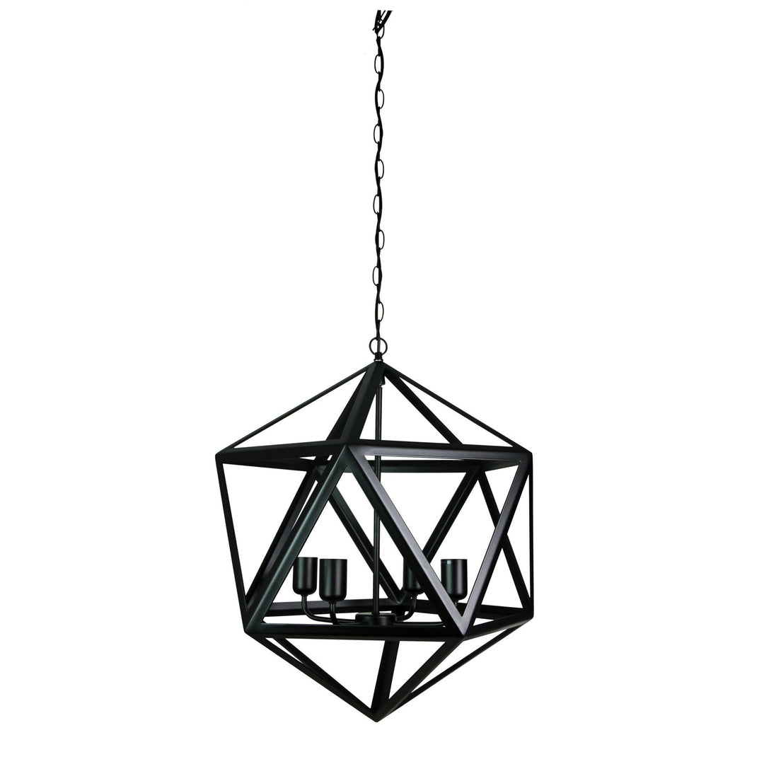 Oriel GEO - 1/4 Light Geometric Matt Black Pendant-Oriel Lighting-Ozlighting.com.au