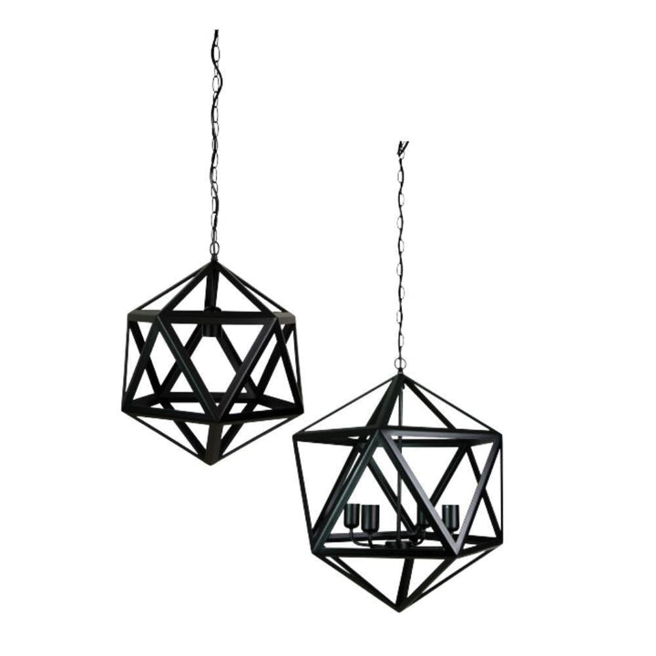 Oriel GEO - 1/4 Light Geometric Matt Black Pendant-Oriel Lighting-Ozlighting.com.au