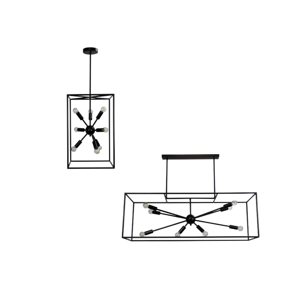 Oriel GEORGETOWN Pendant - 8 Light Designer Box Metal-Oriel Lighting-Ozlighting.com.au