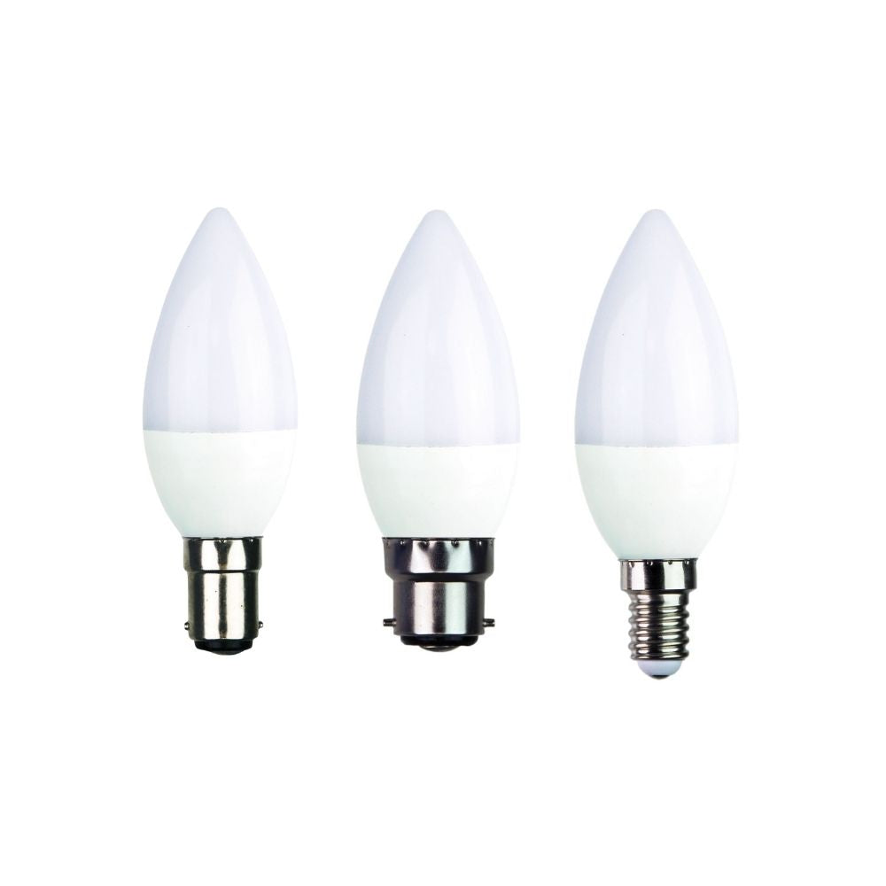 Oriel GLOBE-CANDLE LED Globe - 5W, Non-Dimmable Candle Shape, B15/B22/E14-Oriel Lighting-Ozlighting.com.au