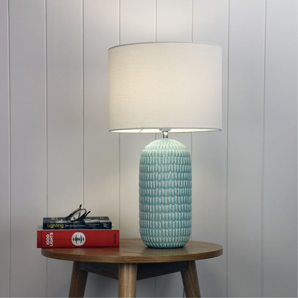 Oriel HURLEY Table Lamp - Ceramic, with Shade-Oriel Lighting-Ozlighting.com.au