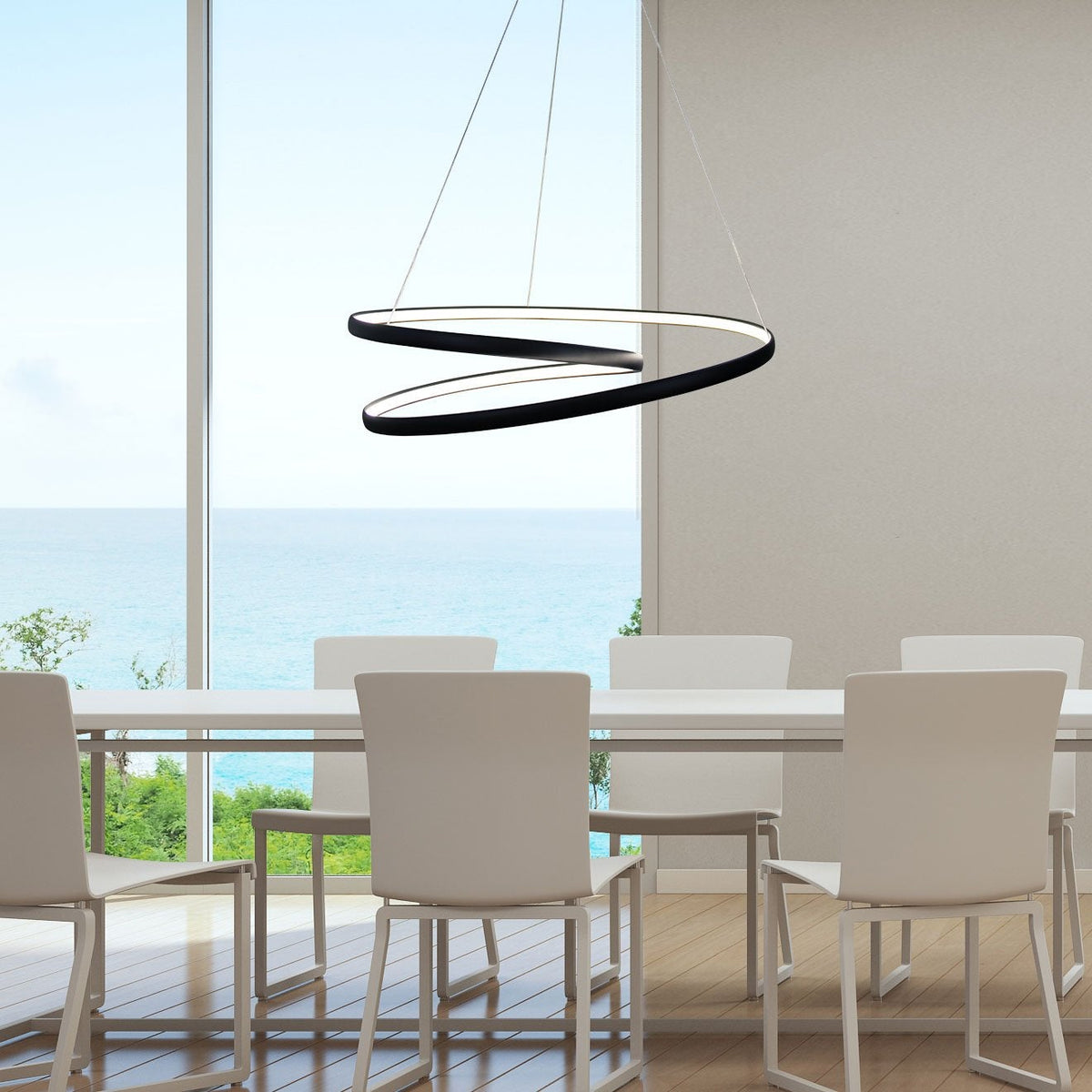 Oriel INFINITY LED Pendant - 50W, Modern Spiral Ring, 4000K-Oriel Lighting-Ozlighting.com.au