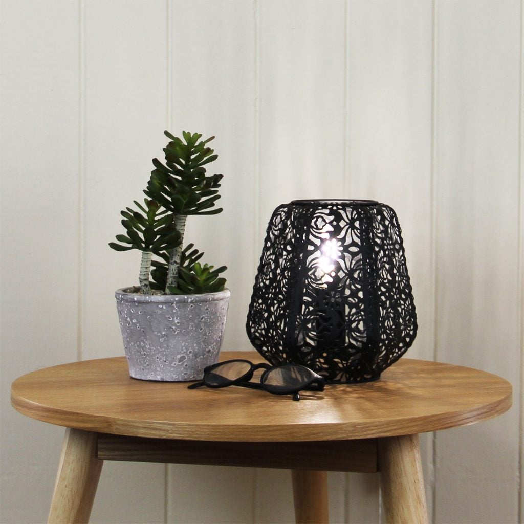 Oriel LACE - Floral Laser Cut Metal Table Lamp-Oriel Lighting-Ozlighting.com.au