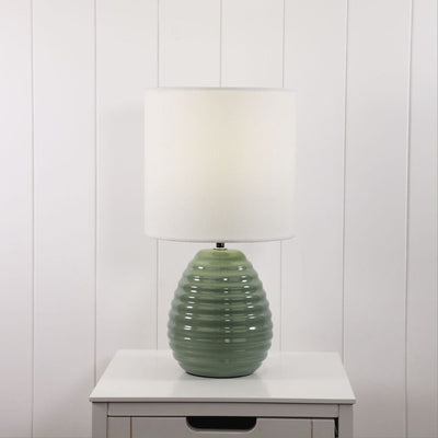 Oriel LAUREL - Textured Ceramic Table Lamp-Oriel Lighting-Ozlighting.com.au